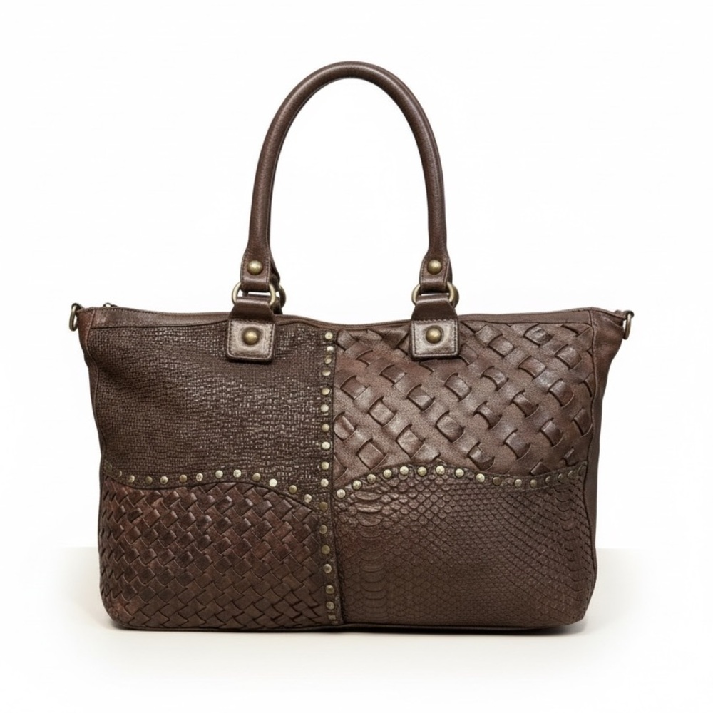 Vintage Wilsons Pelle Studio Made in Italy Soft Leather Woven Shoulder Crossbody
